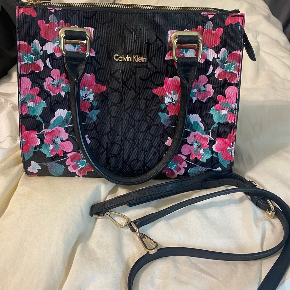 Calvin Klein Black Floral Bag / Purse